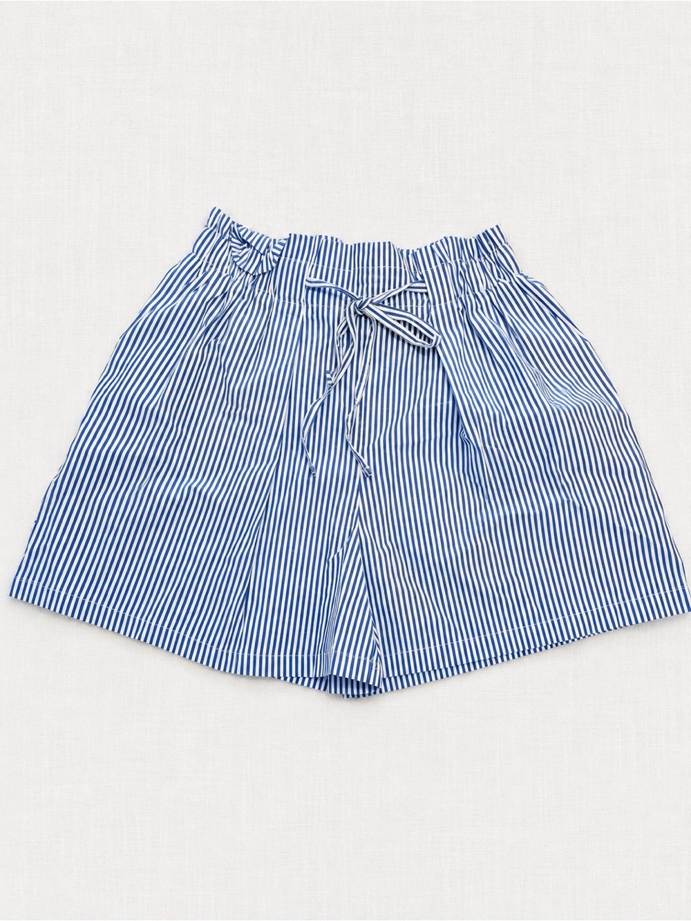 Zara Blue and White Striped Paperbag Waist Shorts